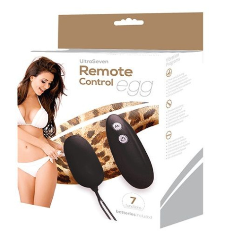 Чёрное виброяйцо с пультом дистанционного управления ULTRA SEVEN REMOTE CONTROL EGG фото 2
