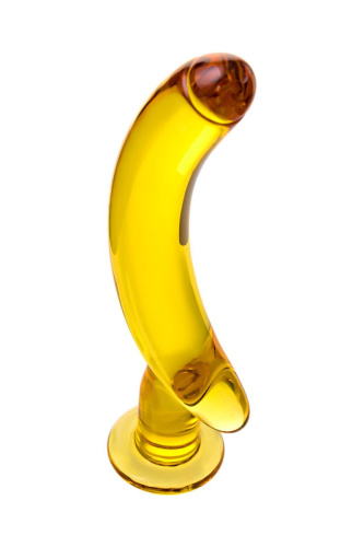 Жёлтый стимулятор-банан из стекла - 17,5 см. фото 3