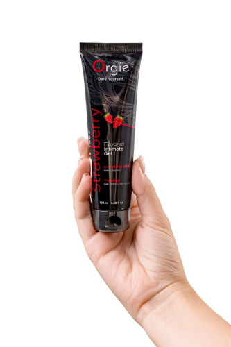 Интимный гель на водной основе Lube Tube Strawberry с клубничным вкусом - 100 мл. фото 3