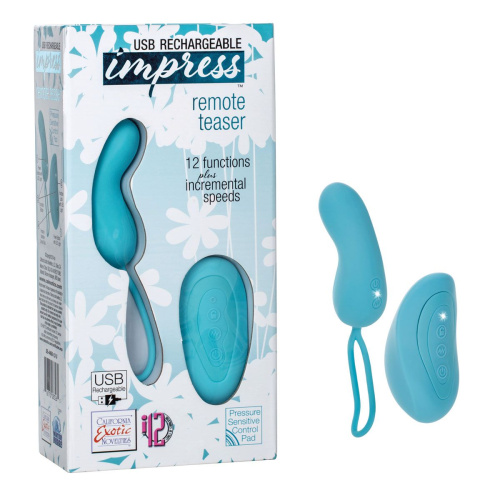 Бирюзовое виброяйцо Remote Teaser с пультом ДУ фото 2