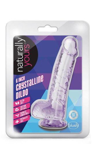 Сиреневый фаллоимитатор 6 Inch Crystalline Dildo - 15,2 см. фото 3