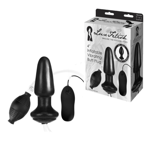 Надувная вибрирующая анальная пробка  Inflatable Vibrating Butt Plug - 10,2 см. фото 2