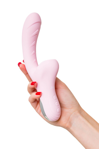 Розовый вибратор-кролик с ласкающим язычком Orali - 22 см. фото 7