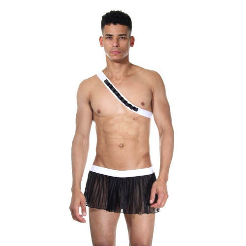 Черно-белый мужской игровой костюм Охотник Черно-белый мужской игровой костюм Охотник