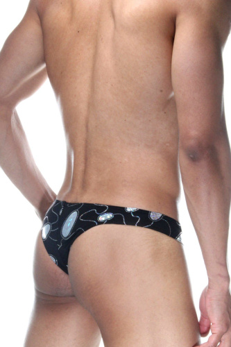 Черные мужские трусы-бразилиана с голографическими элементами фото 2 Черные мужские трусы-бразилиана с голографическими элементами фото 2