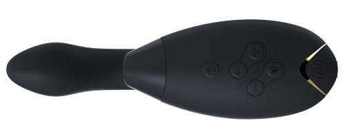 Чёрный стимулятор Womanizer DUO с вагинальным отростком фото 3