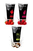 Набор из 3 съедобных лубрикантов JUJU (клубника, малина, кокос)