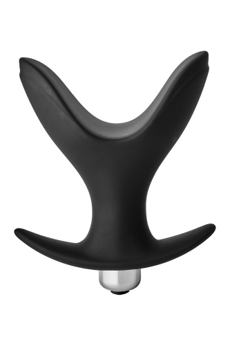 Черная анальная пробка Vibrating Anal Anchor Plug - 10 см. фото 2