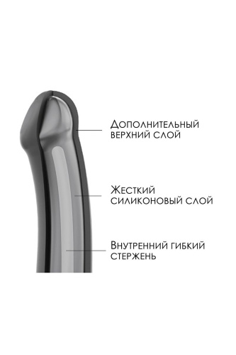 Черный фаллос на присоске Silicone Bendable Dildo M - 18 см. фото 8