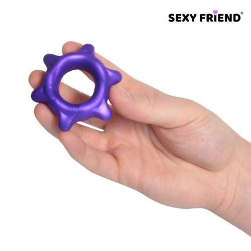 Фиолетовое эрекционное кольцо с шипиками фото 4