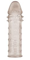 Дымчатая удлиняющая насадка на пенис Extra Texture Sleeve - 16,2 см.