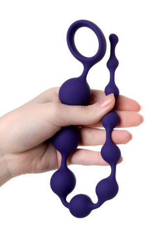 Фиолетовая силиконовая анальная цепочка Grape - 35 см. фото 3