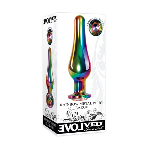Радужная металлическая пробка Rainbow Metal Plug Large - 12,9 см. фото 4