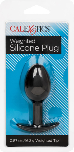 Черная анальная пробка из силикона Weighted Silicone Plug - 7,5 см. фото 3
