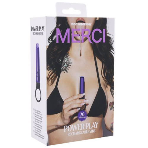 Мини-вибратор Merci Power Play со скошенным кончиком - 13,3 см. фото 5