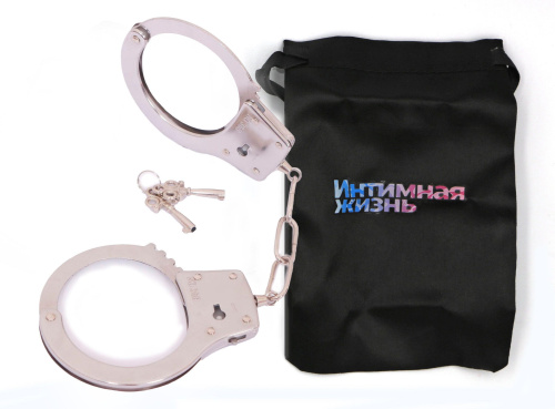 Классические металлические наручники с ключиками фото 2