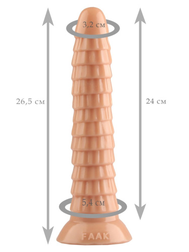 Телесный рельефный фантазийный фаллоимитатор - 26,5 см. фото 2 Телесный рельефный фантазийный фаллоимитатор - 26,5 см. фото 2