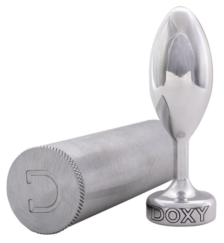 Серебристая анальная втулка Doxy Smooth Butt Plug - 10,5 см. фото 4