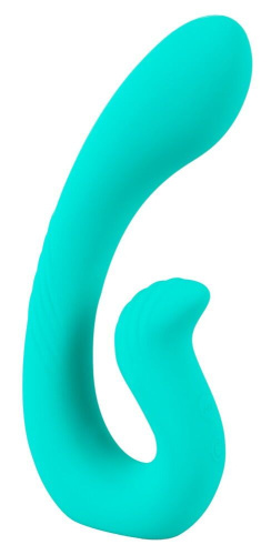 Бирюзовый вибратор NAIRA Dual Heads Vibrator - 17,5 см. фото 3