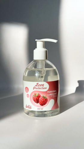 Лубрикант на водной основе Love Protection Raspberry с ароматом малины - 300 мл. фото 2