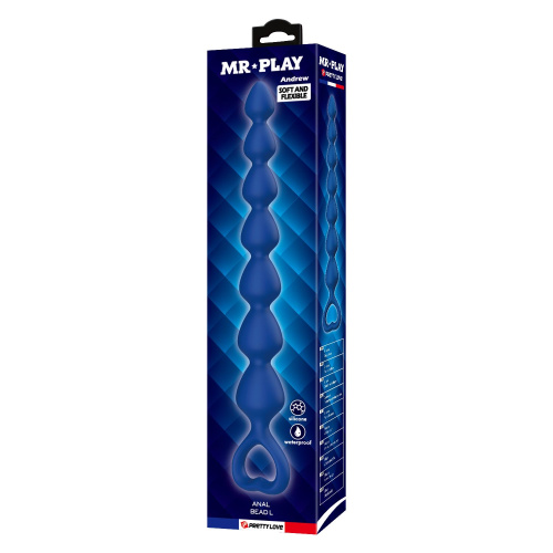 Синяя анальная цепочка - 26,7 см. фото 3 Синяя анальная цепочка - 26,7 см. фото 3