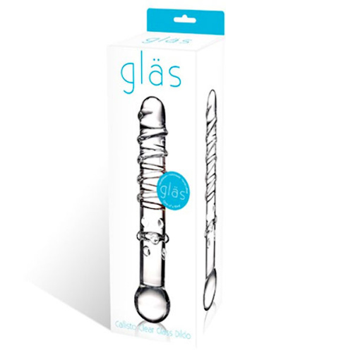 Стеклянная прозрачная палочка-фаллос Callisto Clear Glass Dildo - 18 см. фото 2