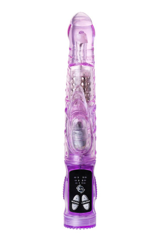 Фиолетовый вибратор High-Tech fantasy с клиторальным лепестком - 21 см. фото 3