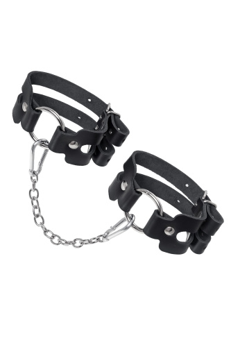 Черные кожаные оковы из двух ремешков фото 5 Черные кожаные оковы из двух ремешков фото 5