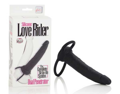 Насадка на пенис Silicone Love Rider Dual Penetrator для двойного проникновения - 14 см. фото 4