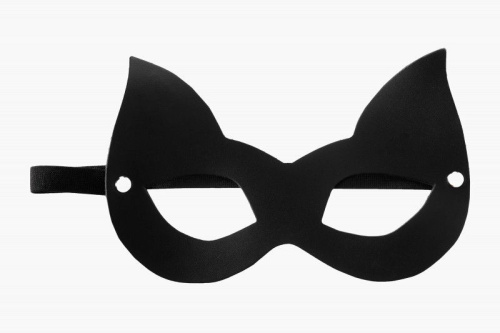 Черная маска  Кошечка  с ушками фото 3