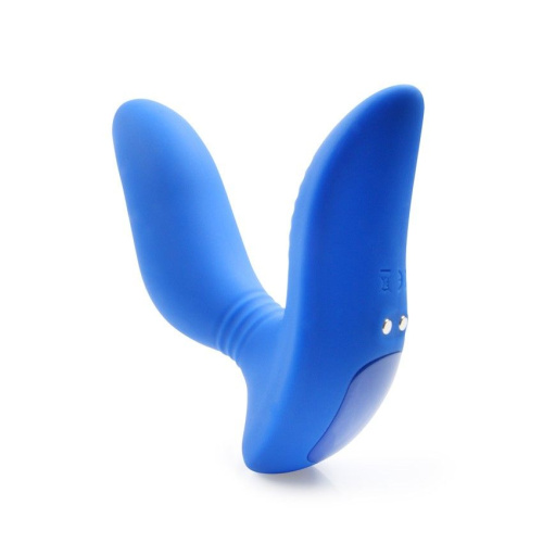 Синий вибромассажер простаты 3,5’’ Curve P-spot Massager - 12 см. фото 3