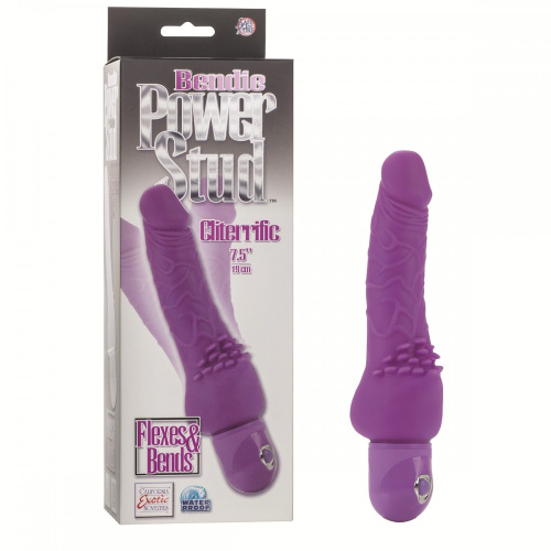 Фиолетовый вибратор Bendie Power Stud Cliterrific - 19 см. фото 2