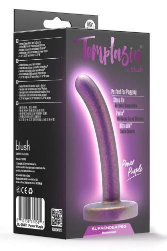 Фиолетовая насадка с гладкой поверхностью Surrender 4.75 Inch Beginner Pegging Dildo - 12 см. фото 2