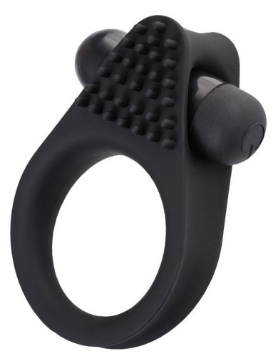 Черное эрекционное виброкольцо Brid с шипиками Черное эрекционное виброкольцо Brid с шипиками