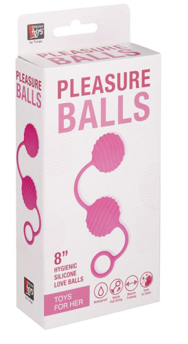 Розовые вагинальные шарики с ребристым рельефом фото 2