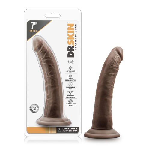 Коричневый фаллоимитатор 7 Inch Cock With Suction Cup - 19 см. фото 2