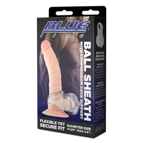 Прозрачная насадка-утяжка для мошонки Ball Sheath With Compression Cock Support фото 4