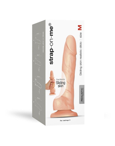 Телесный фаллоимитатор Strap-On-Me Sliding Skin Realistic Dildo size M фото 2