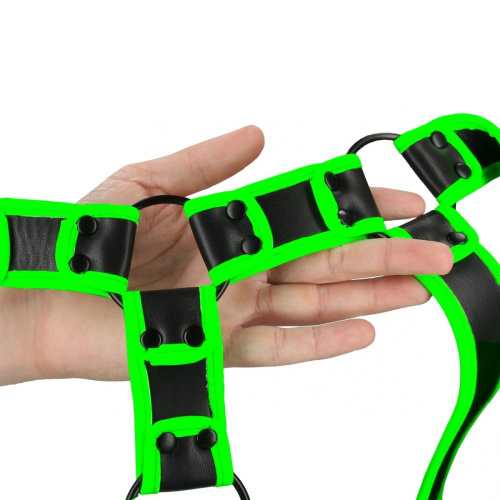 Стильная портупея Body Harness с неоновым эффектом - размер S-M фото 5