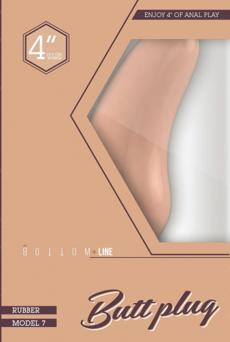 Телесная анальная пробка Bottom Line №7 - 10,5 см. фото 2