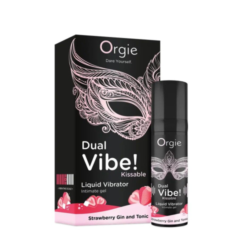 Съедобный жидкий вибратор Dual Vibe! со вкусом клубничного джина с тоником - 15 мл. фото 3