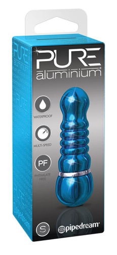 Голубой алюминиевый вибратор BLUE SMALL - 7,5 см. фото 2