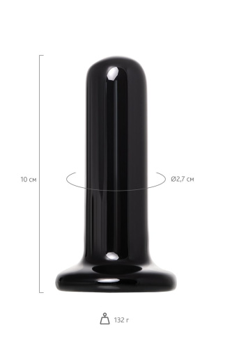 Черный стеклянный мини-вибратор - 10 см. фото 8