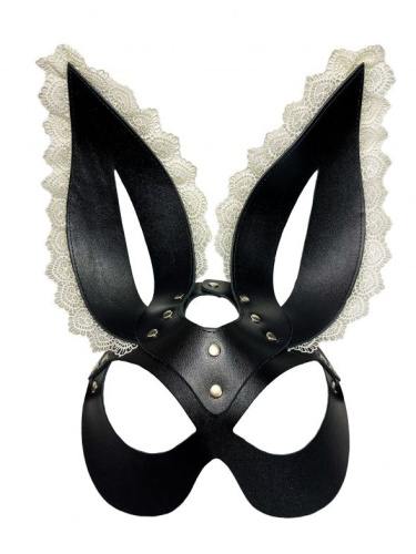 Маска зайки с бежевым кружевом на ушках Маска зайки с бежевым кружевом на ушках