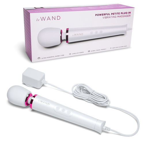 Белый проводной вибратор Le Wand Petite Vibrating Massager - 25 см. фото 2