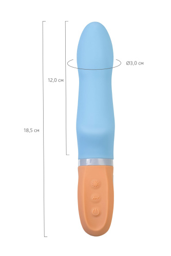 Голубой силиконовый вибратор Bluebell - 18,5 см. фото 6
