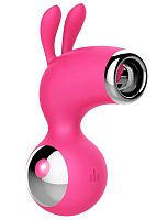 Розовый клиторальный стимулятор с ушками Claire