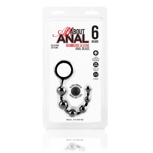 Черные силиконовые анальные бусы Silicone Anal Beads - 21 см. фото 3