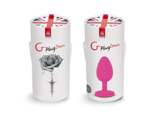 Ярко-розовая анальная пробка Gplug Bioskin - 10,5 см. фото 2