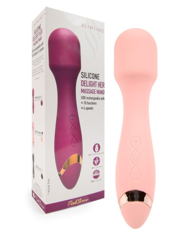 Нежно-розовый силиконовый wand-вибратор - 18,5 см. фото 2